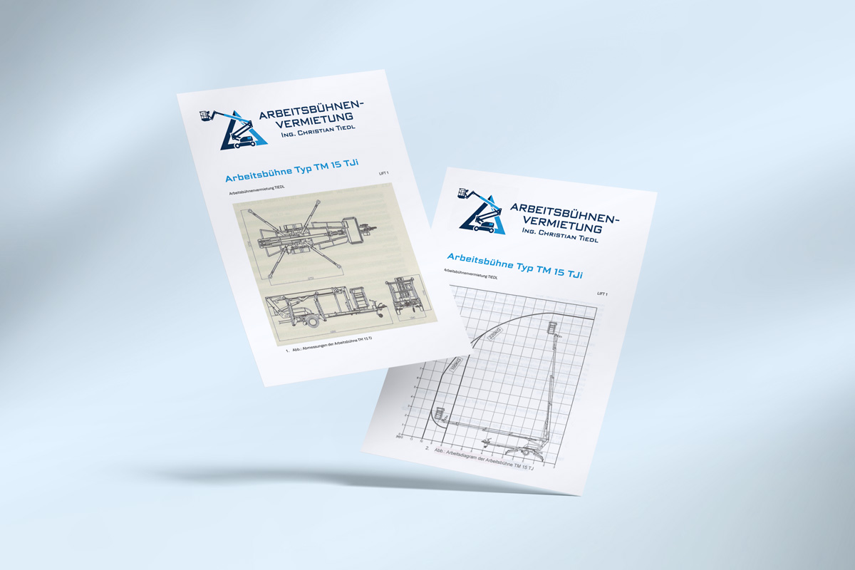 Arbeitsbühne Typ TM 15 TJi: Technische Zeichnung